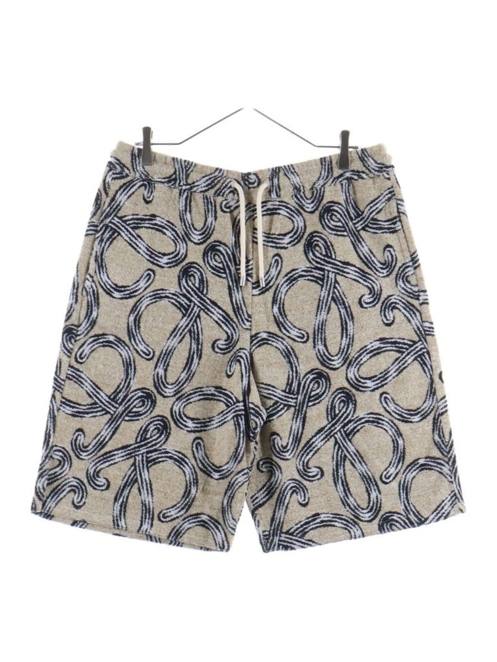 Loewe Anagram Jacquard Terry Cotton Pile Shorts Beige